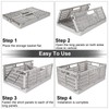 GOYADA 4 PCS Collapsible Crate, Plastic Folding Storage Crates, 30x20x12cm