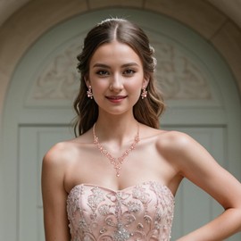 Clearine Wedding Jewellery Set for Women Bride, Y-Necklace Dangle Earrings Set Stunning Crystal Teardrop Leaf Flower Cluster Prom Jewellery for Bridal Bridesmaid Champagne Rose Gold-Tone