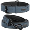 Didog Soft Padded Leather Dog Collar and Leash Set, Heavy