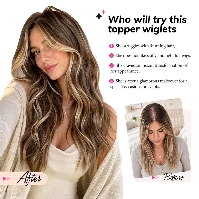 Hair Toppers for Women with Thinning Hair 20 Inch Topper