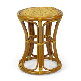 Breeze Handmade Rattan Wicker Stool Fully Assembled Natural Color