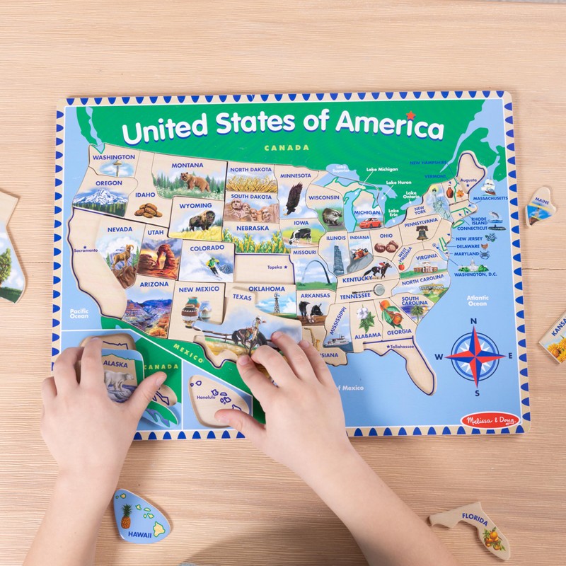 Melissa & Doug USA Map Wooden Puzzle (45 pcs)