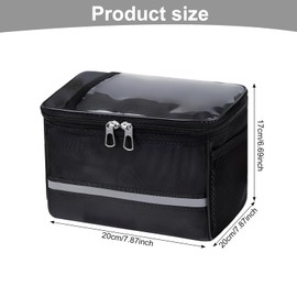 Disnace Waterproof Handlebar Bag for Bicycle, Front Pocket with Reflective Strips & Zip, Compact, Robust Oxford Fabric, Suitable for Road Bike, Mountain Bike, E-Bike (20 x 10 x 17 cm)