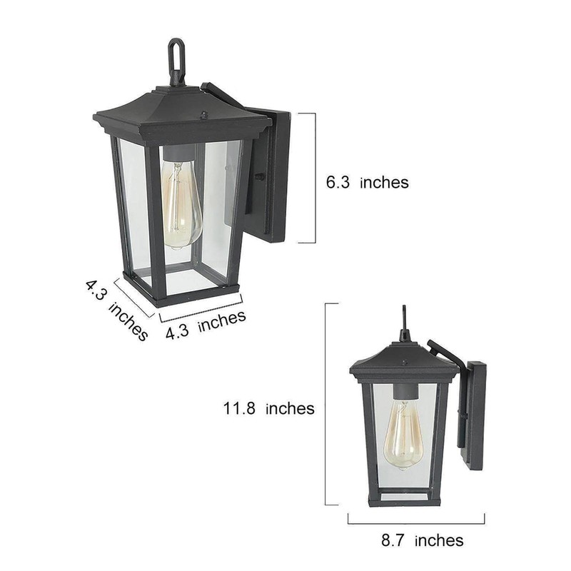 LNC Black Outdoor Wall Lantern, Farmhouse Waterproof Exterior Light Fixtures
