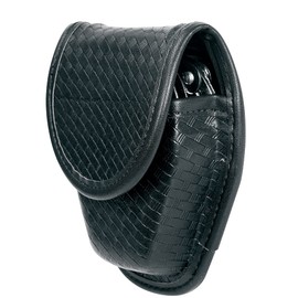 TAFTACFR Double Handcuff Case Hidden Snap Law Enforcement Military Standard Double Handcuff Pouch with Belt Loop (Basketweave)