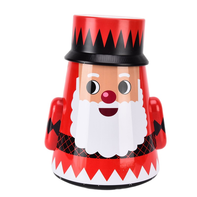 Christmas Candy Iron Box Roly Poly Design Santa Claus Snowman
