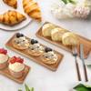 KEJJNYER Set of 4 Acacia Wooden Serving Platters, Rectangular Wooden