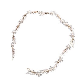 MA STRAP Handmade Leaf Crystal Rhinestones Hair Vine Wedding Head Band Bridal Hair Accessorie Headpieces Gold for Bride Flower Girl Headwear