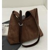 2 Pcs Slouchy Hobo Bags Women Suede Crescent Satchels Shoulder