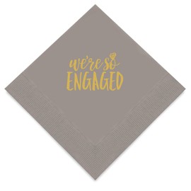 Servilletas de cóctel de 3 capas de papel de aluminio dorado, de Weddingstar, color gris