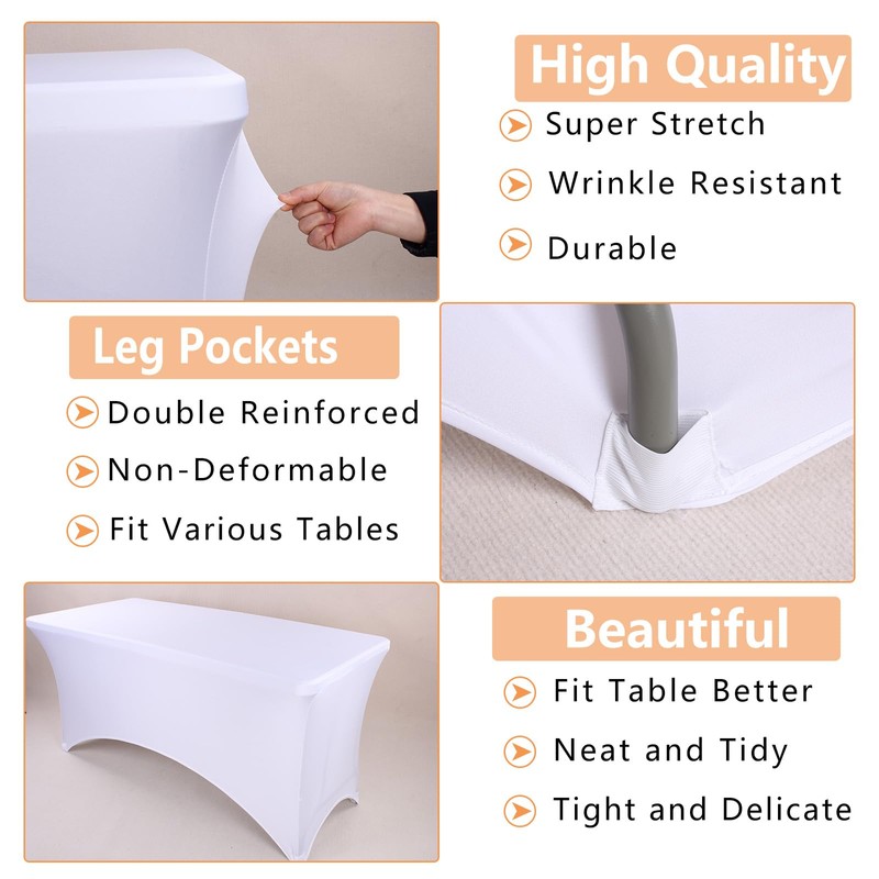 Kesfey Stretch Spandex Table Covers for 8FT Tables - 8
