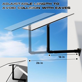 PFNRTH Starlink Gen 3 Mount for Long Eaves,Adjustable Length(Up to 26 Inches),Heavy-Duty Aluminum Starlink Wall Mounting Kit,Compatible with V3 Starlink Standard Dish