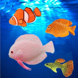 Numama 4 Pcs Artificial Fish Tank Fish Tank Decoration Colorful Landscape Ornaments Floating Fish Tank Decoration
