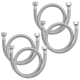 Lainballow 4 Pcs 24 Inch Faucet Hose, 3/8" Comp x 1/2" FIP Faucet Supply Line, Stainless Steel Braided Kitchen Sink Hose, Bathroom Kitchen Faucet Connector 8" Female for Moderate or Short Distance