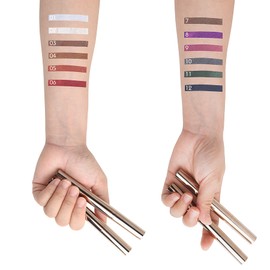 Vtrem 3PCS Eyeshadow Stick Double-headed Eye Shadow Pencil Glitter Shimmer Eyeshadow Stick with Sponge Brush for Eye Makeup Long Lasting Waterproof EyeShadow Makeup, (Rose Red/Dark Blue/Fluorescent)