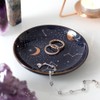 Stunning Ceramic Dark Purple Star Sign Trinket Dish - 2cm