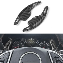 x xotic tech Carbon Fiber Pattern Paddle Shifter Extensions Cover Trim Compatible with Chevy C7 Corvette 2014-2019, Camaro 6th Gen 2016-up Interior Accessories