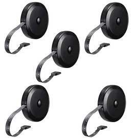 ANCLLO Pack of 5pcs 2 Sided Tape Measure The Measuring Tape for Body Size Measurement and Small Sewing Tape Measure for Tailors 60 Inch 150 cm Black