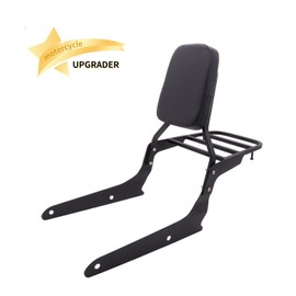 Backrest Sissy Bar + with Luggage Rack Compatible with/Replacement for Honda Spirit VT750 C2 Shadow Phantom 750 Black