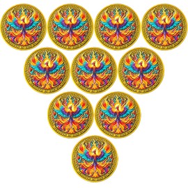 Phoenix Raising Sobriety Chip for Celebrating Recovery with Serenity Prayer AA Medallion (Pack of 10)