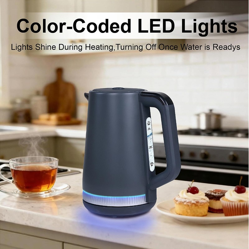 Seydere Electric Kettle, 1.7L Stainless Steel Inner Bottle, 1200W Fast
