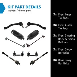 Front & Rear Steering & Suspension Kit Compatible with 2009-2014 Nissan Maxima