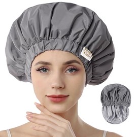 Years calm Gorros de ducha reutilizables e impermeables para mujer, gorros para el cabello para la ducha, diseño elástico de doble capa, para todo tip