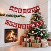 Neyeidru 2Pcs Pre-Strung Merry Christmas Banner Red Christmas Party Sign