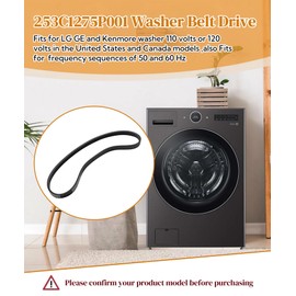 253C1275P001 Washer Motor Drive Belt Fits For GE LG Kenmore Clothes Washer,Washing Machine Parts Replace EDR5P001X1(Polyv Belt 6:1)