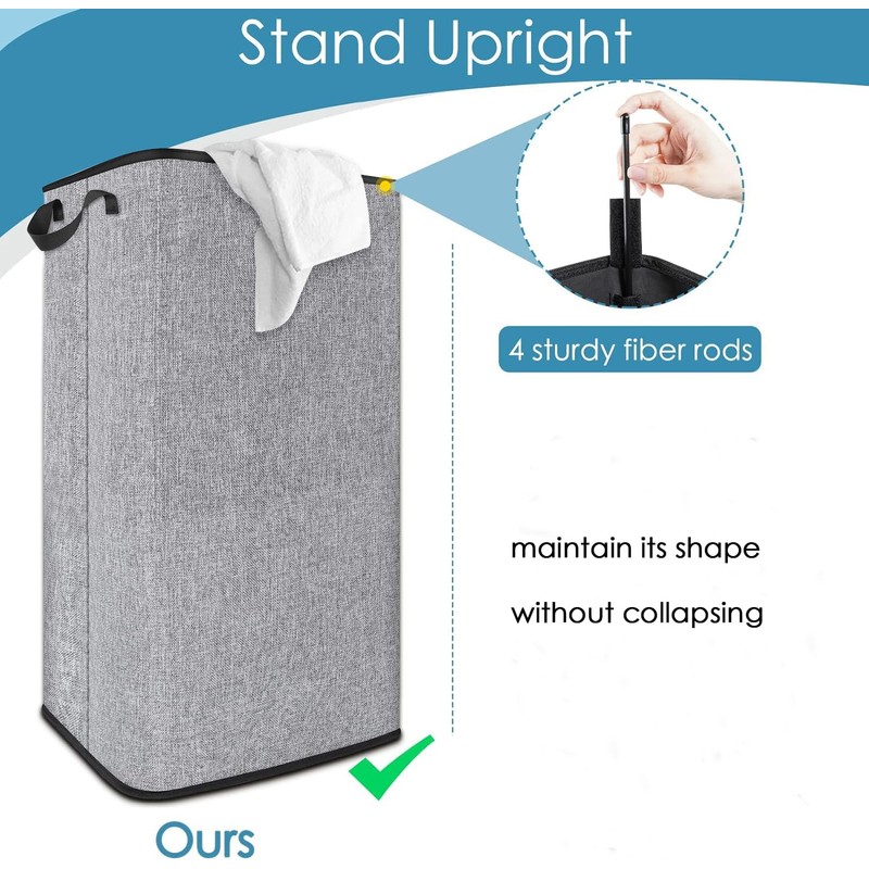 SNIGJAT Extra Large Laundry Hamper, 100 L Tall Laundry Basket