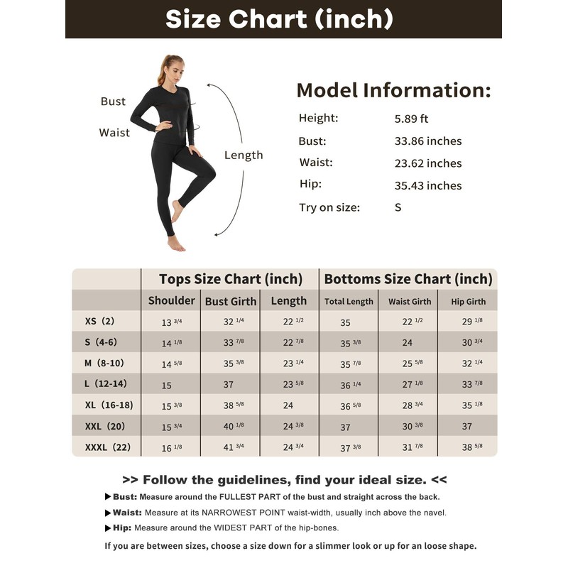 MANCYFIT Womens Thermal Underwear Long Johns Set with Fleece Lined