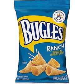 BUGLES RANCH NATURALLY FLAVORED 3 oz / 85 g (6 in a Box) Crispy Corn Snacks