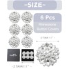 Button Covers for Women 6 Set Rhinestone Cuff Link Silver