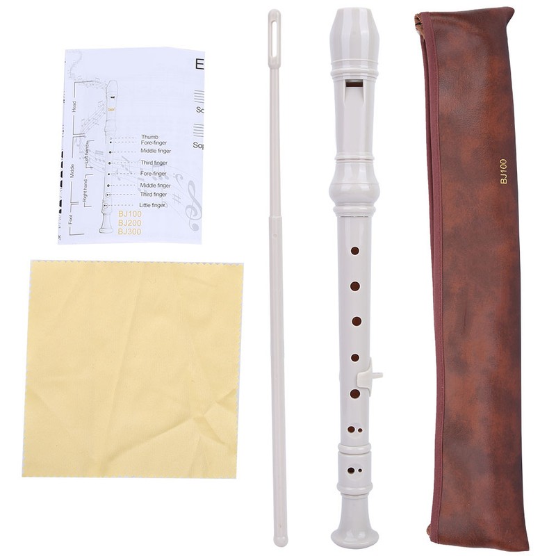 8 Holes Baroque Recorder Clarinet Flute Woodwind Instrument with PU