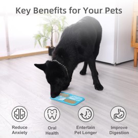 MateeyLife 2PCS Large Lick Mat for Dogs with Suction Cups, Slow Feeder Bowls, Cat Lick Mat for Anxiety Relief, Dog Toys to Keep Them Busy, Enrichment Toys for Bathing, Cat Licking Pad for Boredom