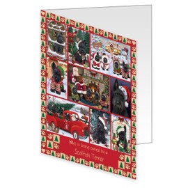 Love Is Being Owned Christmas - Scottish Terrier Dogs Greeting Cards - Adorable Pets Invitation Cards with Envelopes - Pet Artwork Greeting Cards for All Occasions (10 Greeting Cards)