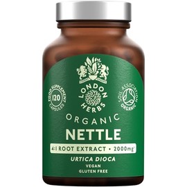 Organic Stinging Nettle Root Extract 2000mg | High Strength 4:1 Extract Stinging Nettle Supplement | 120 Vegan Capsules | Made in The UK