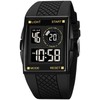 PASOY Unisex Digital Bracelet Watch Backlight Mens Women Square Alarm