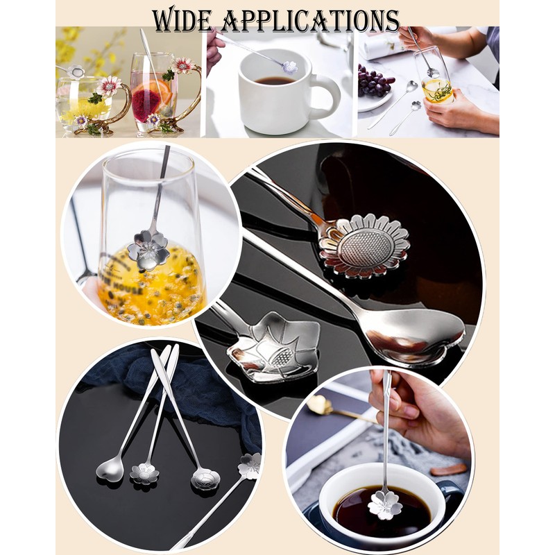 Flower Spoon Coffee Teaspoon Set, ESRISE Stainless Steel Tea Spoon