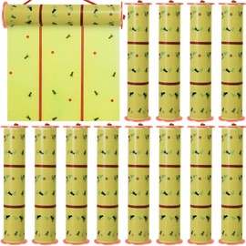 Qualirey 12 Rolls Giant Sticky Fly Traps 157 Feet Adhesive Paper Fruit Fly Traps Gnat Bug Catcher Pest Killer for Outdoor Indoor Garage Greenhouse Barn Stable