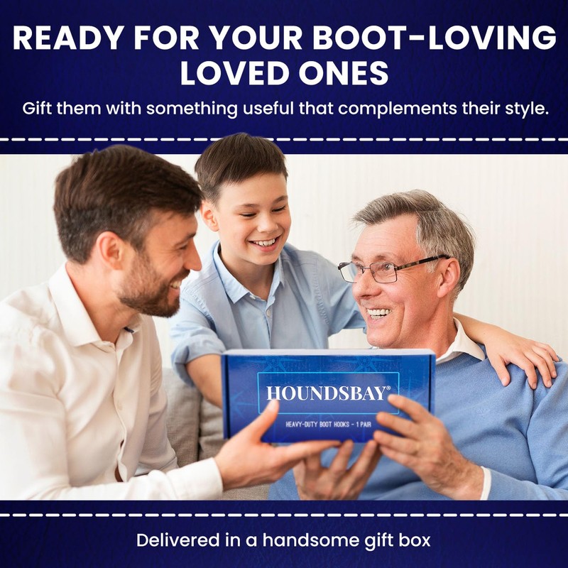 HOUNDSBAY 2 Pack Cowboy Boot Hooks for Men and Women