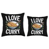 I Love Curry Delicious Bowl Design Throw Pillow