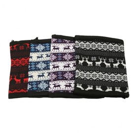 Polar Fleece Double-Sided Deer Multi-Mask Knit Neck Warmer Scarf Blue 5ea