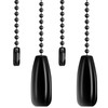 2 Pcs Black Ceiling Fan Pull Chain Extender Wooden Decorative