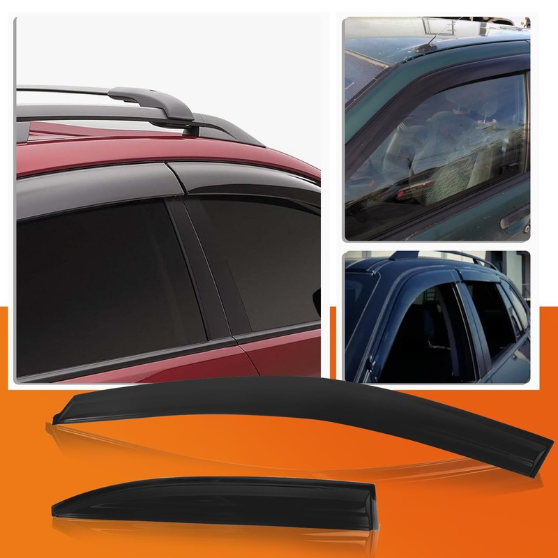 WGGDRAQQ 4Pcs Set Tape-On Rain Guards Window Visors for Hyundai