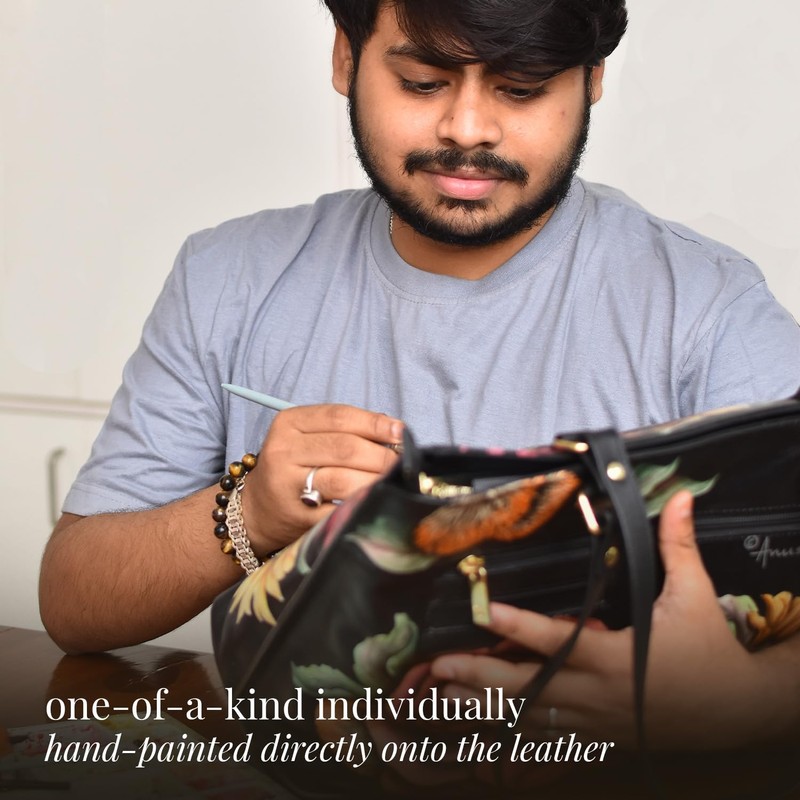 Anuschka Women’s Original Hand-Painted Genuine Leather RFID Blocking Three Fold