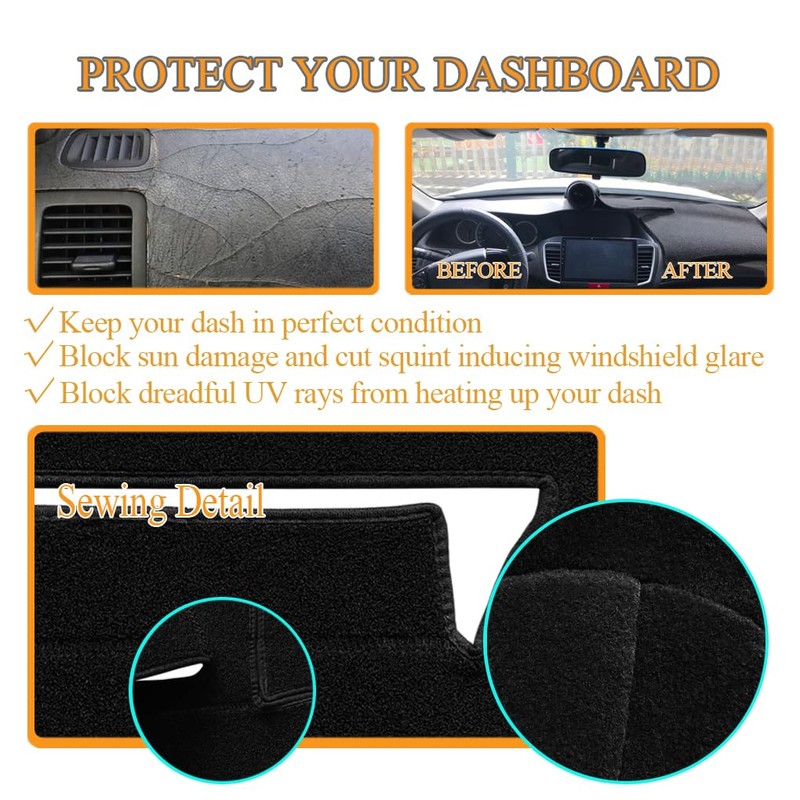 Dash Cover Mat for Dodge Challenger with Light Sensor w/o