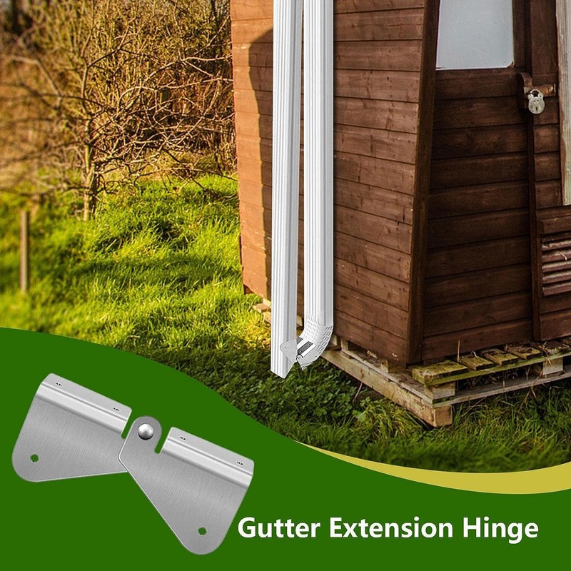4 PCS Stainless Steel Gutter Extension Hinge, Downspout Extension Flip-Up