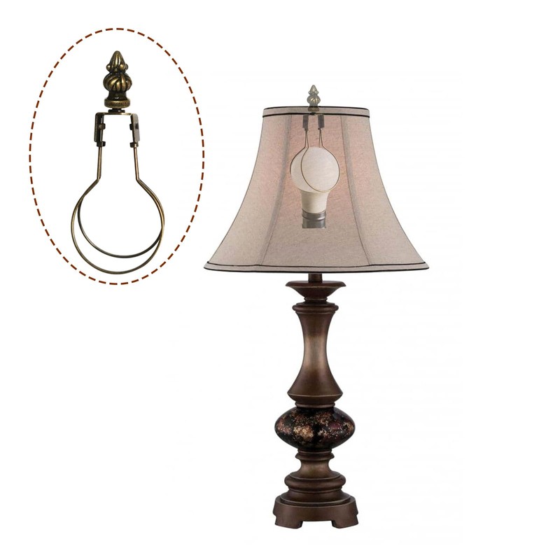 GY & CK® Antique Brass Clip On Lampshade Adapter Lamp