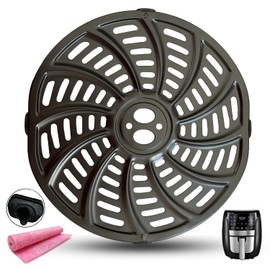 HQT Air Fryer Grill Crisper Plate Pan for Gourmia 6QT GAF698 GAF686 Air Fryer Oven, Upgraded Air Fryer Crisper Tray Grate Grid with Rubber Feet for Gourmia 6QT Air Fryers, Nonstick, Dishwasher Safe